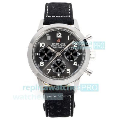 BLS Breitling Transocean Chronograph 7750 Grey Dial Swiss Replica Watch